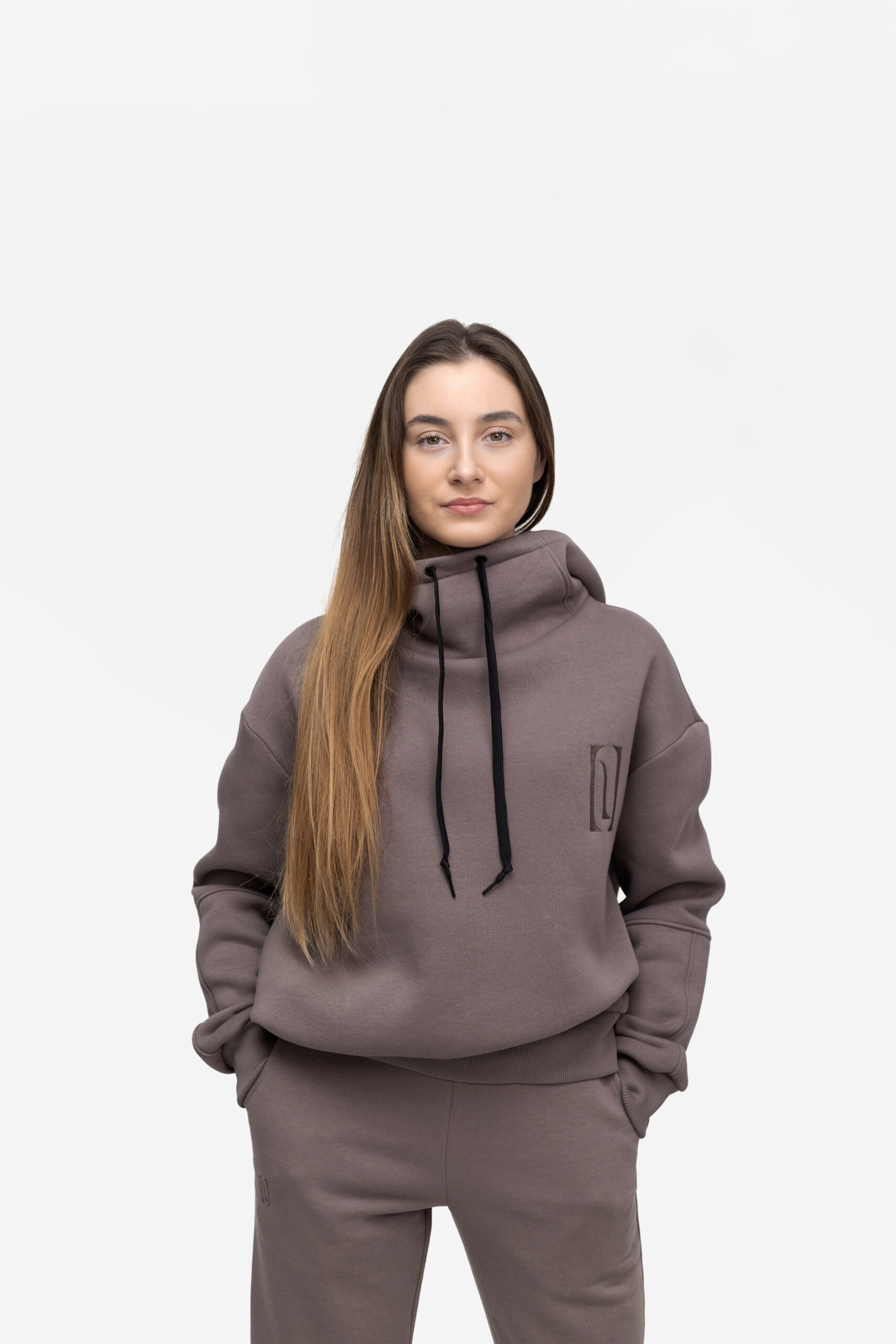 Džemperis su gobtuvu - COCOA GREY - Image 2