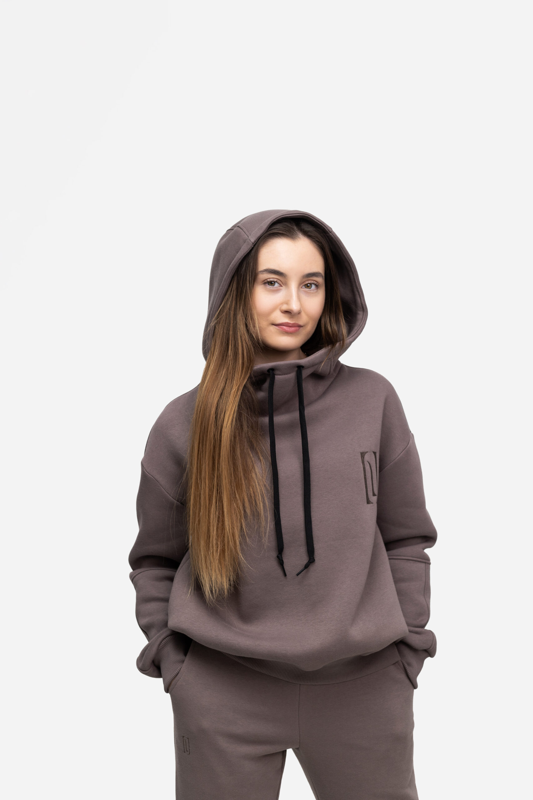 Džemperis su gobtuvu - COCOA GREY - Image 4