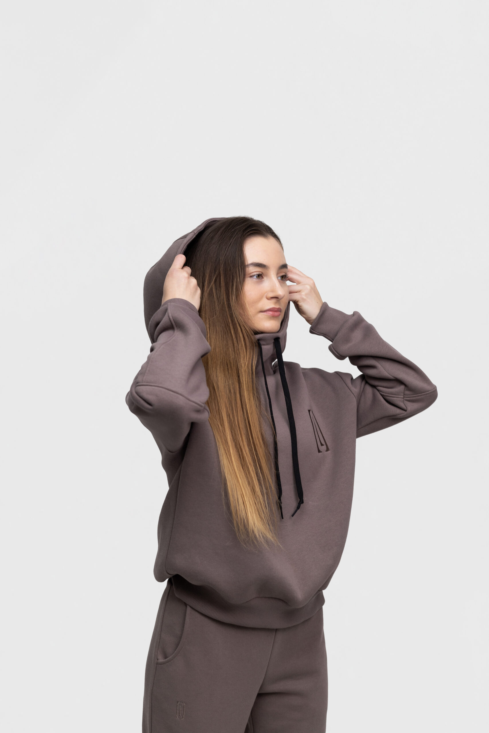 Džemperis su gobtuvu - COCOA GREY - Image 5